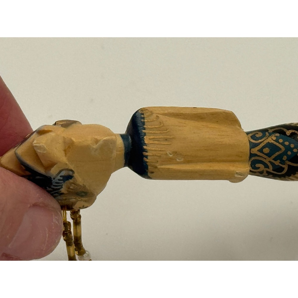 Vintage Hand Carved Wooden Dancer Ballpoint Pen Balinese Folk Art Souvenir - Picture 9 of 15